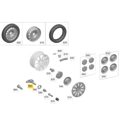 Tire pressure sensor TPMS A0009054204